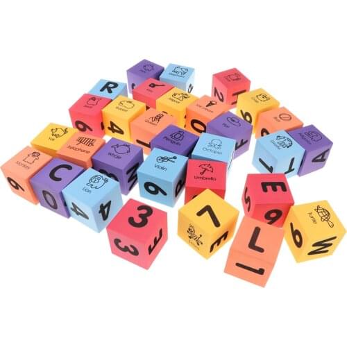 30 Pieces Non-toxic Foam Bright Colored Number Building Blocks Set Educational Toys for Kids Gifts Literacy Study
