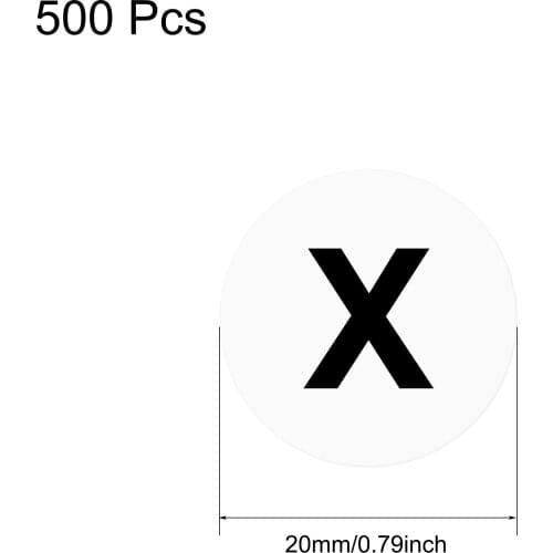 Uxcell Round Letter Stickers, 20mm Dia Letter X Self Adhesive PVC Label White 500 Pcs