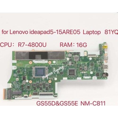 NM-C811 for Ideapad 5-15ARE05 Laptop Motherboard MB L 81YQ CPU:R7-4800U UMA RAM:16G FRU:5B20S72544 5B21B33115 5B20S72545 5B21B33