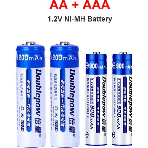 NEW AA + AAA rechargeable NI-MH battery AA 1.2V 1200mAh/1.2V AAA900mAh rechargeable batteries for Electric toy battery