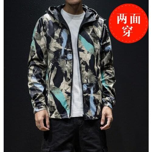 Autumn Camouflage Clothes Jacket Men Fashion Camo Print Wear On Both Sides Man Loose Large Size Coat Male Outwear 5xl