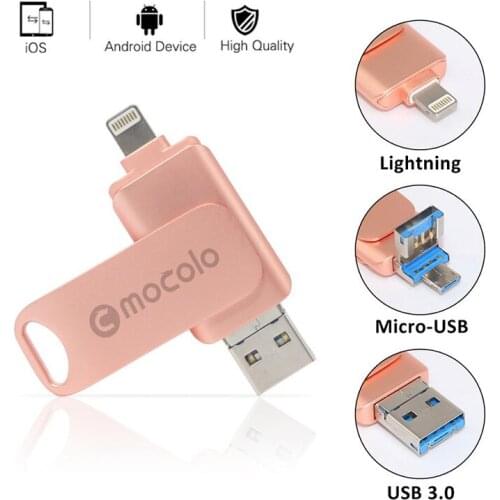 OTG 3 in 1 Pen Drive Micro USB Stick Pendrive for iPhone X 8 7 Plus iPad Android PC 64GB 32GB 16GB USB 3.0 Flash Drive