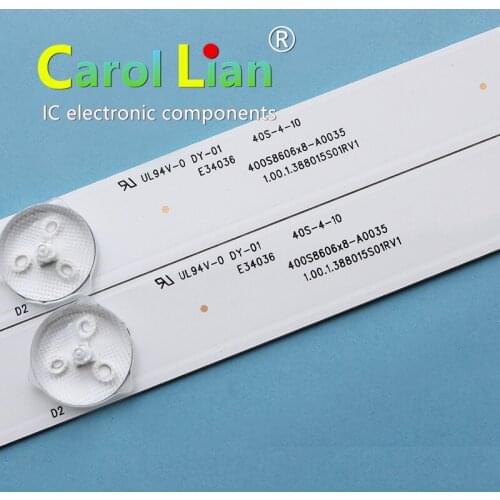 40PCS 100% NOVA boa qualidade TV LCD backlight bar PARA 400S8606X8-A0035 E34036 40S-4-10 1.00.1.388015S01R V1 94V-O DY-01