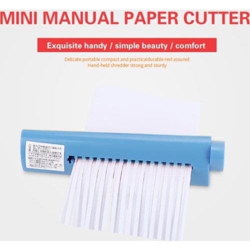 Mini Portable Handheld Paper Shredder Cutter A6 Folded A4 Strip Cut Hand Operated Cutting Machine for Home Office School Strip