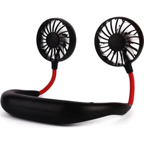 USB portable fan cold fan hands free neck fan hanging rechargeable mini sports fan 3-speed adjustable neck dual fan Home Office