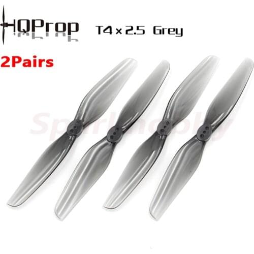 2Pairs HQ Durable Prop T4x2.5 4025 Grey CW CCW PC Propeller 4 Inch 2-blade Diatone Rome F4 Toothpick FPV Quadcopter Racing Drone