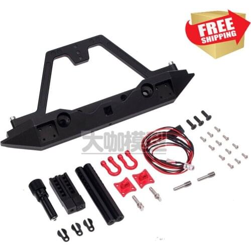 RC Parts 1/10 rear bumper with LED light for trax TRX-4 Axial SCX10 with spare tire mount option upgrade