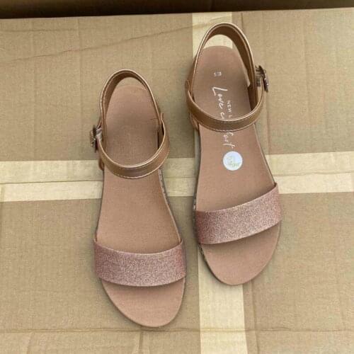 New Summer Trend Women Simple Word with Open Toe Flat Shoes Female Casual Roman Comfort Leather Sandals Size 36-41