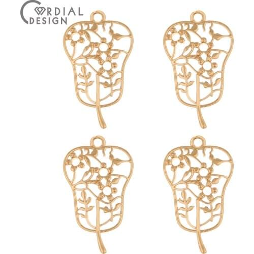 Cordial Design 100Pcs 17*28MM Charms/Earrings Accessories/Hand Made/Fan Shape/Copper/Jewelry Findings & Components/Pendant