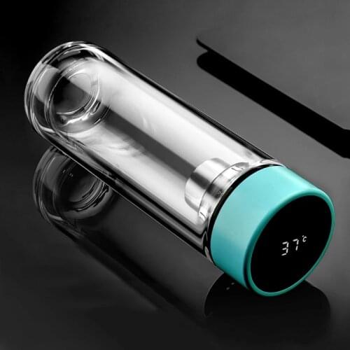 LED Temperature Double Layer Glass Cup Mens and Womens Warm-Keeping Water Cup Car Thickened Touch Cup Cup Household Warm Cup