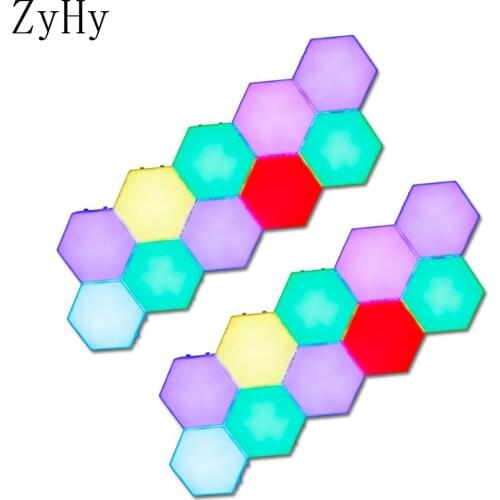 LED Quantum Modular Lamp Touch Sensor Night Light Magnetic Module Pattern Decoration Bedroom Wall Ambient Backlight Lighting