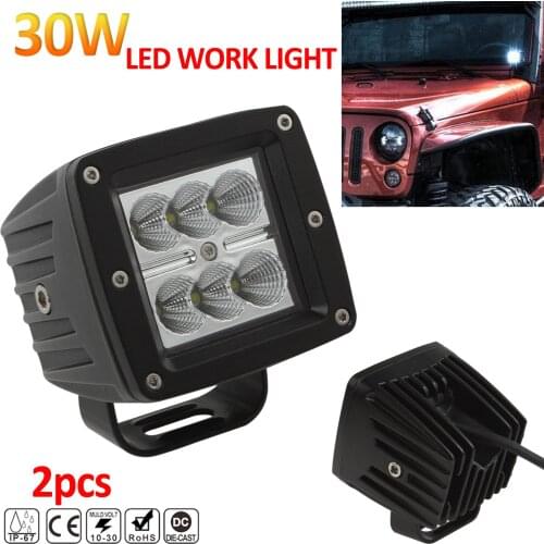 30W Car LED Light Bar Waterproof Work Light 3000LM 6500K for Car Motorcycle Tractor Boat 4WD Offroad SUV ATV IP68 Waterproof