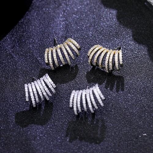 SWOUR New Fashion Brief Design Jewelry Elegant Cubic Zirconia Bridal Party Gift Rhinestone Charms Stud Earrings Femme S934