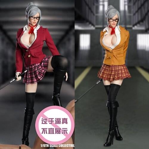 1/6 SUPER DUCK SET044 Cosplay Prison School Shiraki Meiko Uniforms Clothes Set with Head Carved for 12'' Largest Bust Body S20A
