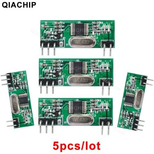 QIACHIP 433mhz Universal RF Receiver Module Superheterodyne UHF ASK/OOK Demodulation 433.92Mhz Remote Switch Wireless Diy Kit