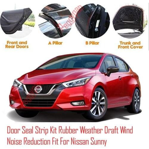 Door Seal Strip Kit Self Adhesive Window Engine Cover Soundproof Rubber Weather Draft Wind Noise Reduction Fit For Nissan Sunny