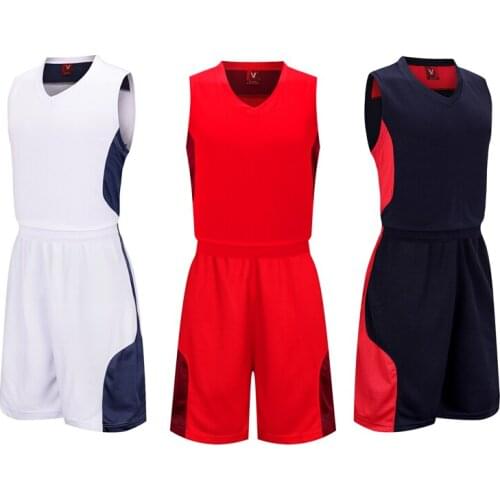 High quality Men Basketball Set Uniforms kits Sports clothes kids basketball jerseys college tracksuits DIY Customized name