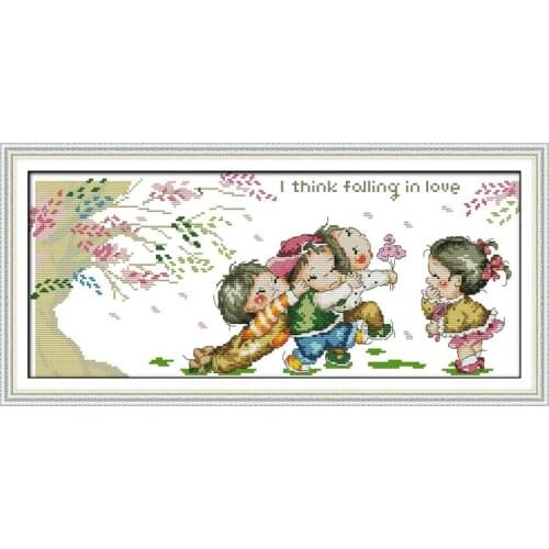 I Think Falling In Love Chinese Cross Stitch Kits Ecological Cotton Diamond Painting Stamped 11C DIY Wedding Decoration For Home