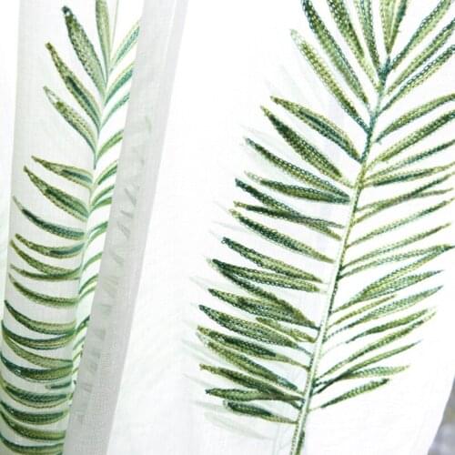 Pastoral Leaf Embroidered Curtains for Living Room Window Fabric Curtains for Bedroom Tulle Curtain for Kitchen Roman Blinds