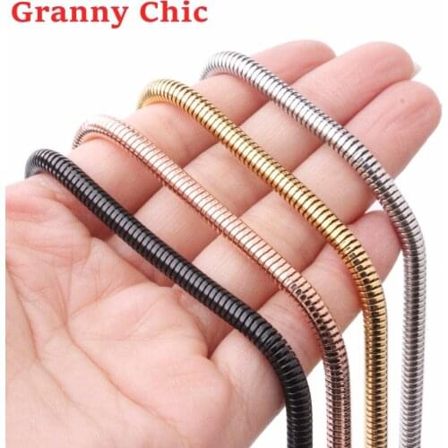 Granny Chic Hotsale 4.2mm Fashion New Womens Mens 316L Stainless Steel Snake Chain Silver Gold Black Color Necklace