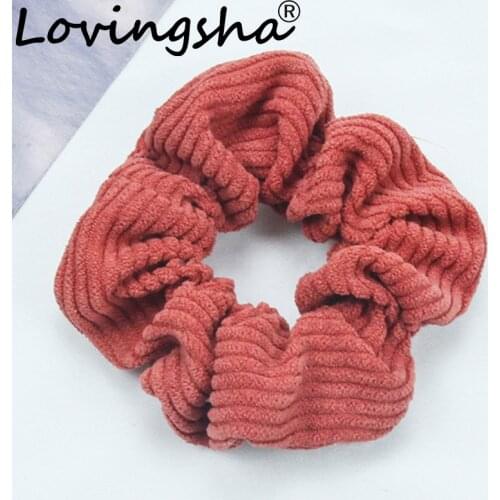 LOVINGSHA Ladies Hair Accessories Women Fashion Solid Hair Tie Lady Scrunchies Ponytail Hair Female Girl Holder Rope FC270