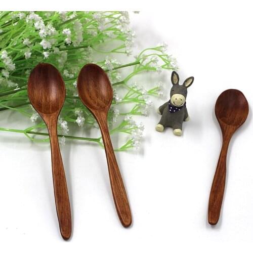 1pcs Natural Chinese Japanese Style Kitchen Cooking Wooden Wood Soup Spoon Healthy Wood Spoon Rice Spoon Children Tableware