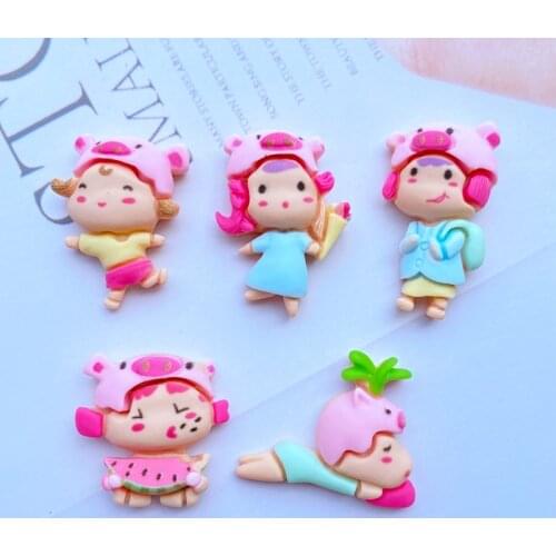 10Pcs New Cute Cartoon Resin Flatback Cabochon Scrapbook Kawaii Embellishments Accessories J26