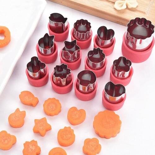 12Pcs Cookie Cutter Cake Mold Vegetable Cut Flower Mould Biscuit Fondant DIY Cake Kitchen Cooking Baking Tools Cake Cookie Molds