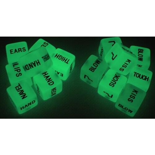 2Pcs Luminous / White Fun Dice Creative English Sex Dice Lovers Action Posture Erotic Dice Adult Game Toy