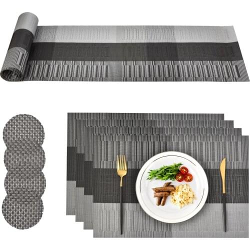 4Pcs Placemats Washable Table Runner Tear Resistant Heat Resistant Placemat for Kitchen Restaurant