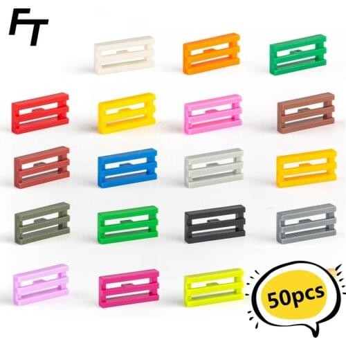 50Pcs Bulk Small Particle Bricks Tile Fence MOC Building Block 1x2 Grid Light Board Plate Accessories Building Block Castle Toys