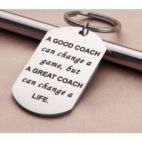 Keychain Coaches Gifts for Men Women Basketball Football Soccer Swimming Baseball Teachers Appreciation Thank You Gift Keyring