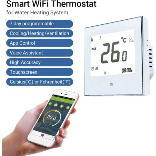 Home Programmable Thermostat with WiFi for Water Heating System Smart Touchscreen Heat Only Thermostat with App & Voice Control