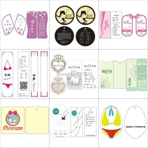 Shape cutting swing tags/clothing custom hang tag/garment printed tags/clothing labels/cardboard paper tags 1000 pcs a lot