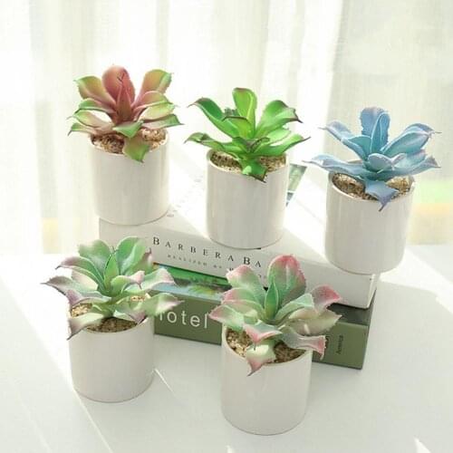 Artificial Potted Fake Succulent Decor Realistic Naturalistic Plastic Assorted Decorative Succulent Potted for Dining Room