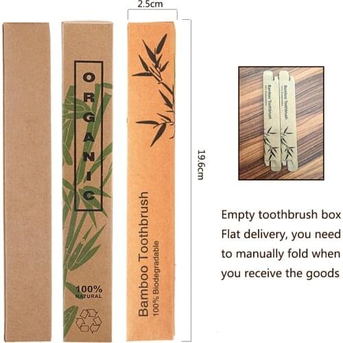Bamboo Charcoal Toothbrush Kraft Box Environmental Packing Box only Toothbrushes Case