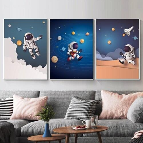 Cosmic Starry Sky Space Simple Childrens Painting Living Room Bedroom Kindergarten Hotel Frameless Decorative Painting Core