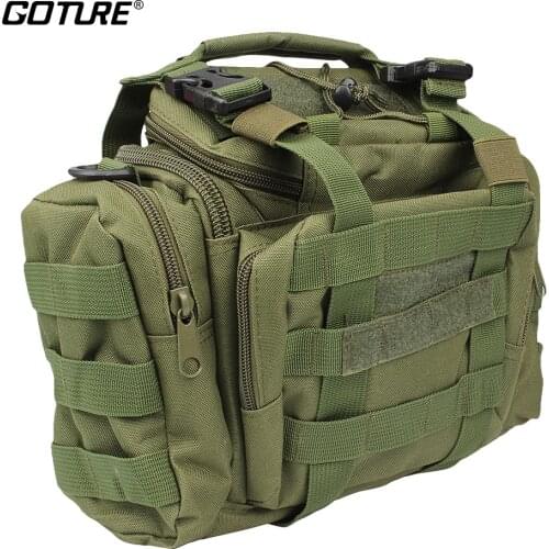 Goture Multifunctional Lure Fishing Bag Fishing Tackle Bag Backpack Waist Pack Outdoor Bag 30*18*20cm with Shoulder Strap