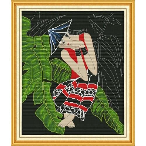 Banana beauty cross stitch kit people 18ct 14ct 11ct count print canvas stitches embroidery DIY handmade needlework