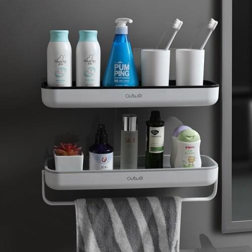 Bathroom Rack Wall Hanging Bath Toilet Bathroom Bathroom Vanity Free Punching Bathroom Storage Towel Rack Bathroom Accessories