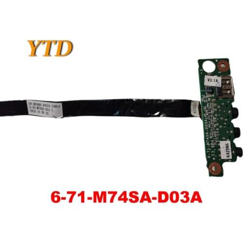 Original FOR Clevo 6-71-M74SA-D03A USB board Audio board tested good free shipping