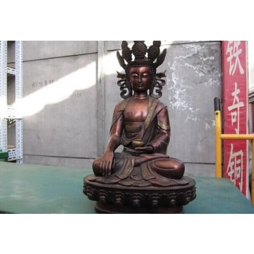 Song voge gem S1476 Tibet Pure Red bronze Tantric ACALA DHARMAPALA Bodhisattva Buddha Statue