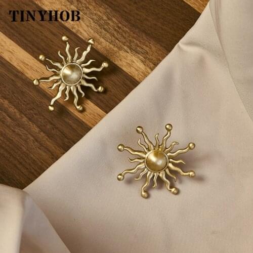 Sun Shaped Cabinet Knob and Handle Gold Drawer Dresser Pull Solid Brass Bedroom Cupboard Furniture Hardware Kitchen Accessories