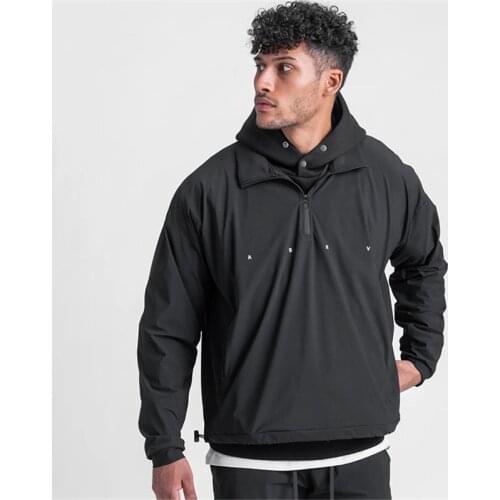 Mens Casual Zipper Collar Quick Dry Hoodies Sweatshirts Autumn Hoody Gyms Tracksuits Brand Clothing Pullover Hoodies Men