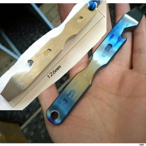 Titanium TC4 Crowbar Pry Bar Underreach EDC Tool Bottle Opener Pendant