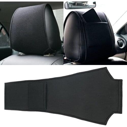 Universal Black Car Headrest Cushion Neck Pillow Cover Auto Seat Headrest Pillow Cover Interior Accessories