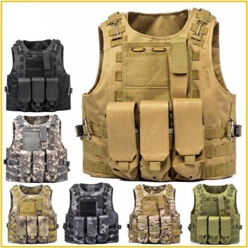 Airsoft Military Tactical Vest Molle Combat Assault Plate Carrier Tactical Vest 7 Colors CS Outdoor Clothing Hunting Vest