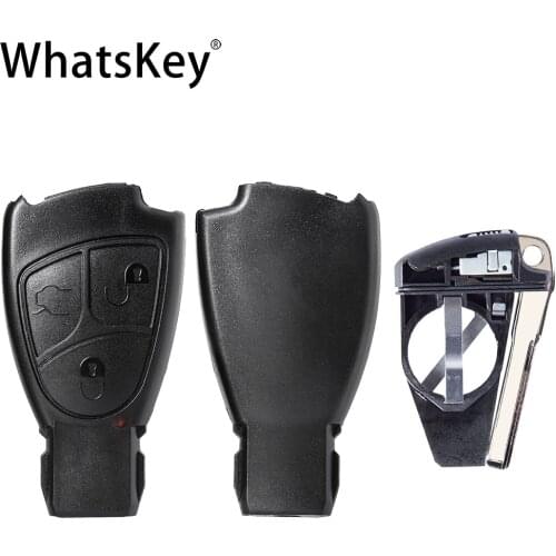 WhatsKey 3 Button Smart Remote Key Replacement Soft key shell case cover For Mercedes Benz B C E Class W203 W204 W211 CLS CLK