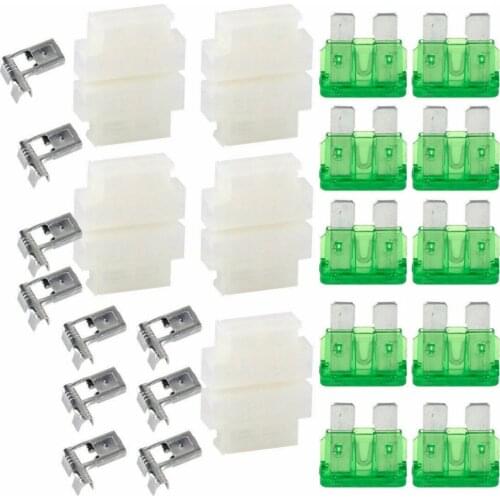 10PCS Standard 30A Fuse inserts car insurance tablets small fuse with lamp car inserts fuse