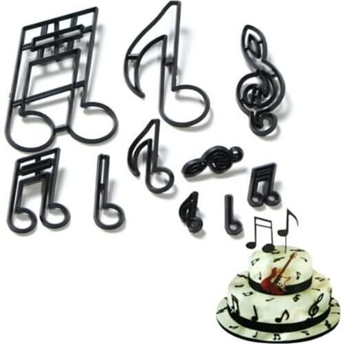 10PCS/set Music Notes Cookie Cutter Plastic Sugarcraft Fondant Cutter